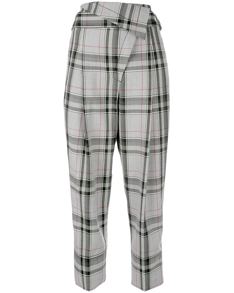 3.1 phillip lim Tapered-Hose mit Karomuster - Grau Grau