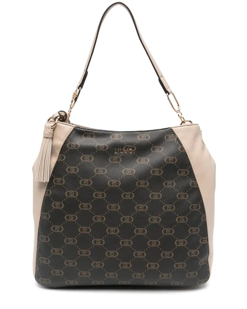 Liu Jo Shopper mit Logo-Schild - Braun Braun