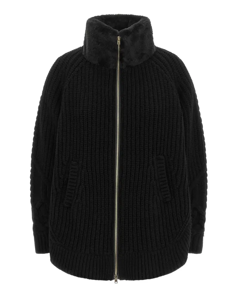 Herno braided-knit ribbed jacket - Schwarz Schwarz