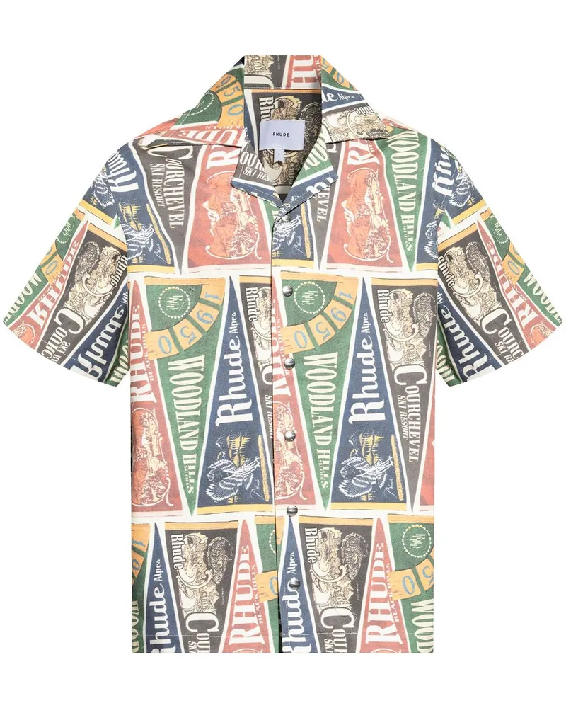 RHUDE Gemustertes Hemd - Blau Blau