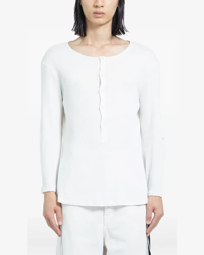 Ann Demeulemeester ribbed T-shirt - Weiß Weiß