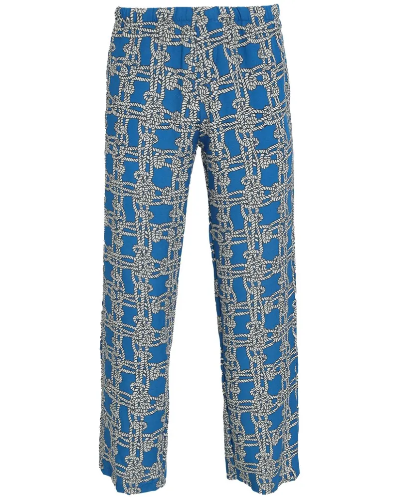 Amir Slama Hose mit grafischem Print - Blau Blau