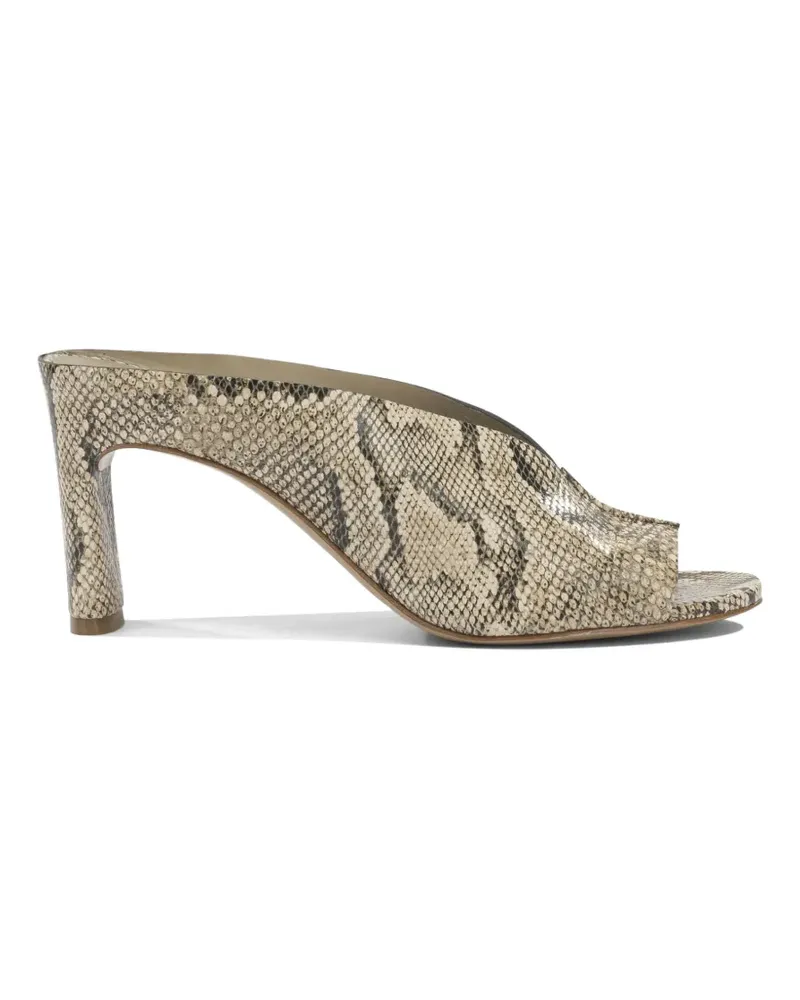 Roberto del Carlo Metis Sandalen mit Schlangenleder-Optik - Nude Nude