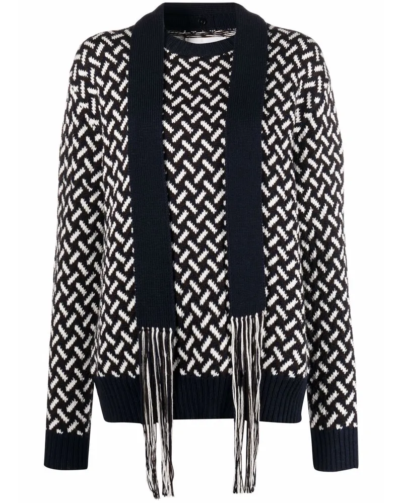 Jil Sander Pullover mit Schaldetail - Blau Blau
