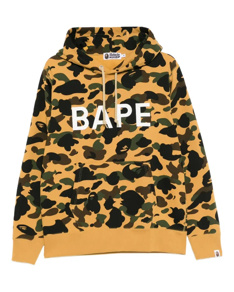 BAPE camo-print cotton hoodie - Gelb Gelb