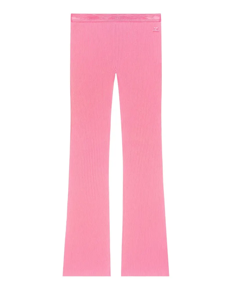 Courrèges Schlaghose aus geripptem Strick - Rosa Rosa