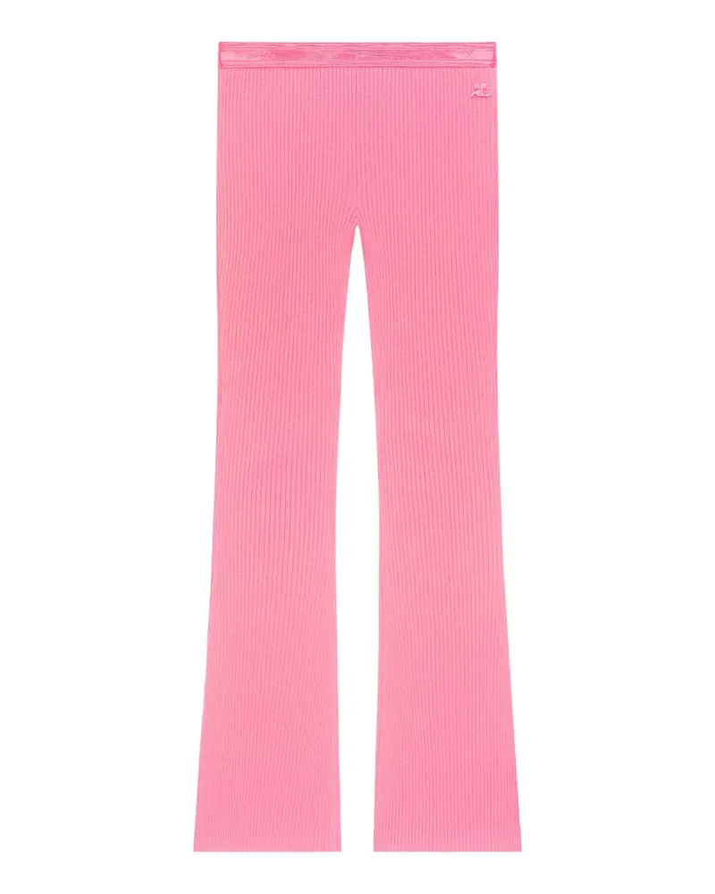 Courrèges ribbed-knit flared trousers - Rosa Rosa