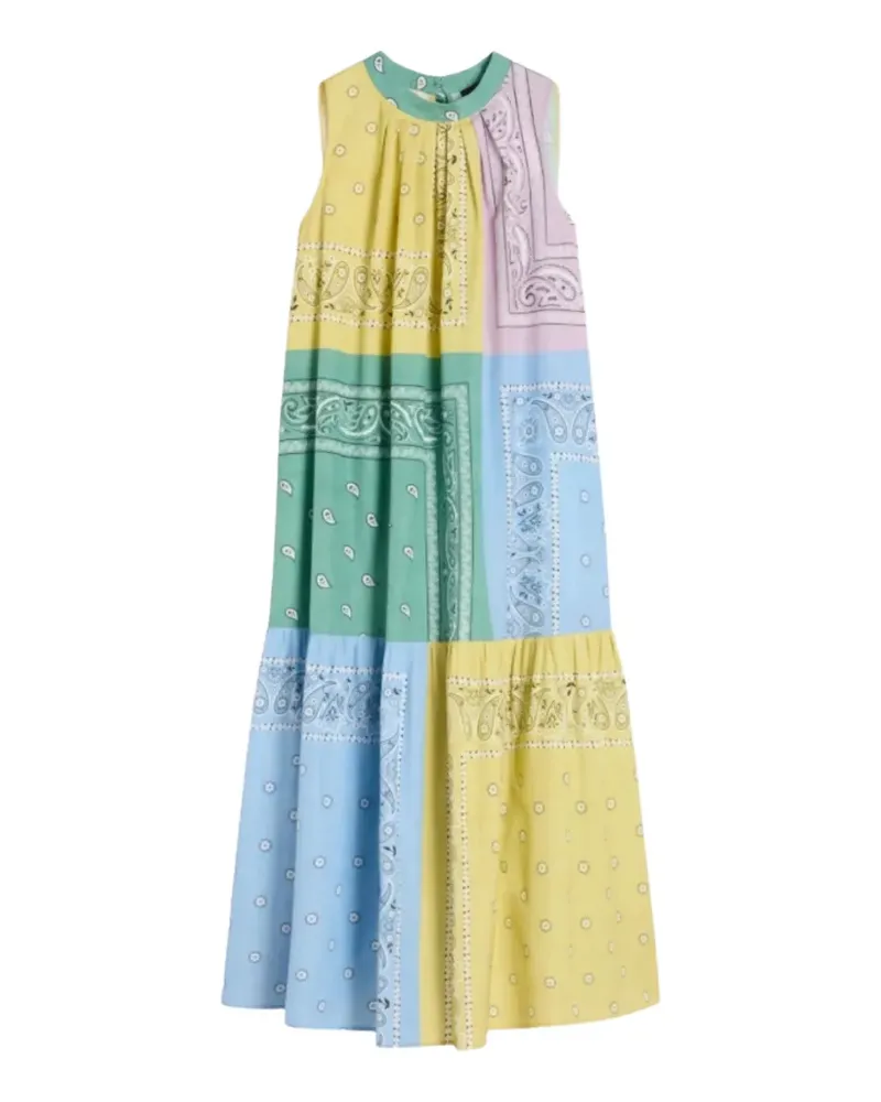 Max Mara bandana-print tiered shift maxi dress - Grün Grün