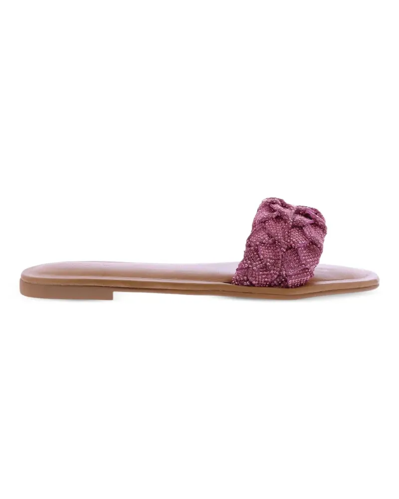 Inuovo Geflochtene Sandalen mit Kristallverzierung - Rosa Rosa