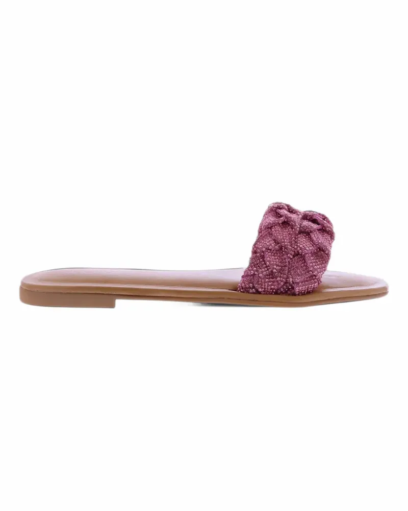 Inuovo braided crystal-embellished sandals - Rosa Rosa