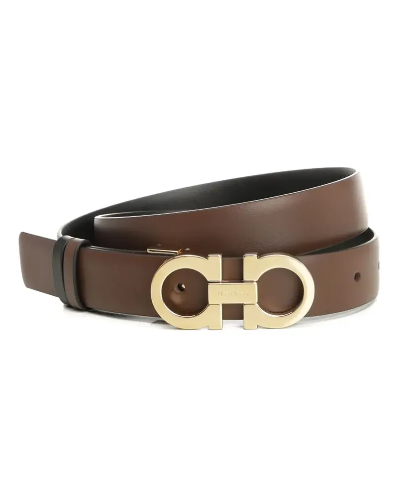Ferragamo Gancini reversible leather belt - Braun Braun