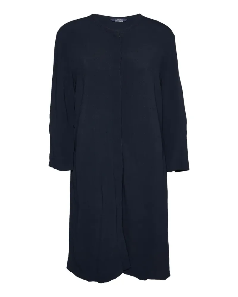 Max Mara Midi-Hemdkleid mit Knopfleiste - Blau Blau