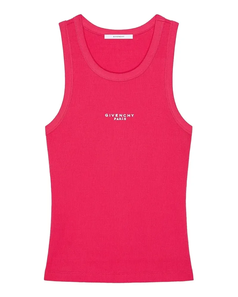 Givenchy Schmales Tanktop aus Baumwolle mit  Paris-Print - Rosa Rosa
