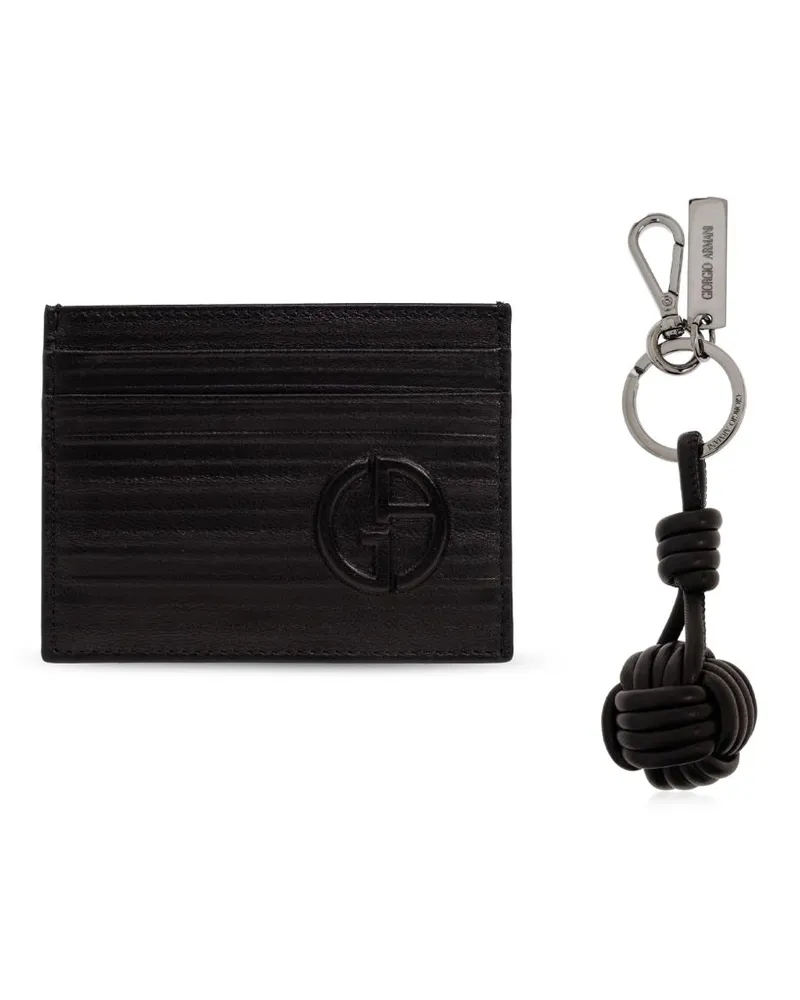 Giorgio Armani Set aus Kartenetui und Schlüsselanhänger - Schwarz Schwarz