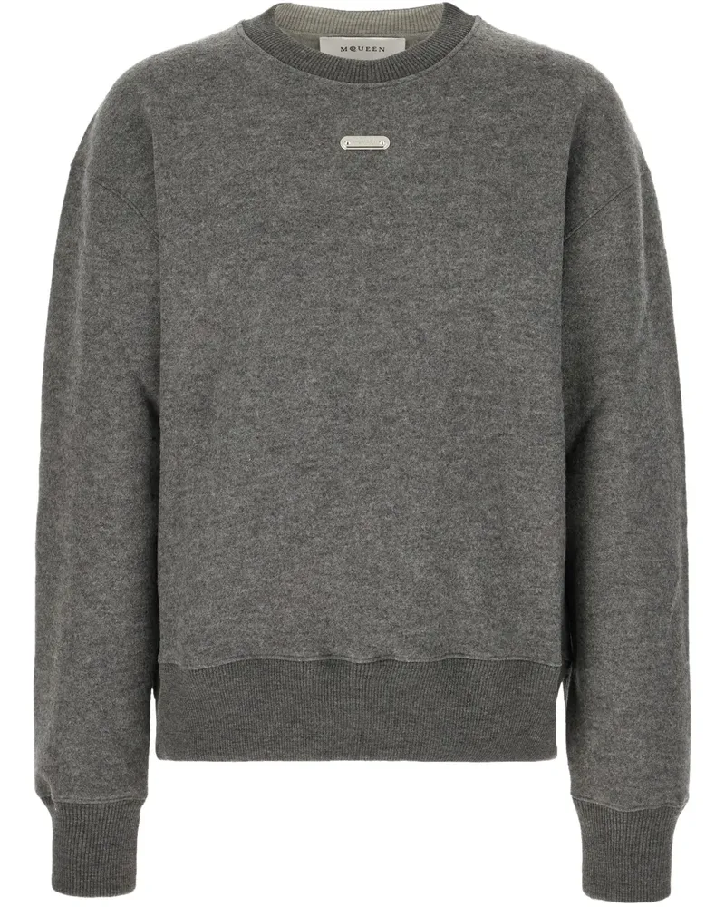 Alexander McQueen Pullover mit Logo-Schild - Grau Grau