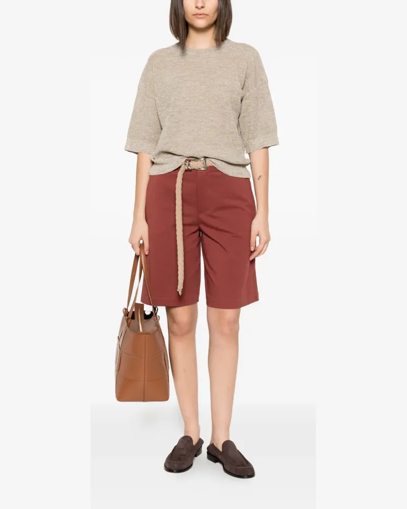 Brunello Cucinelli fine-knit short-sleeve T-shirt - Nude Nude