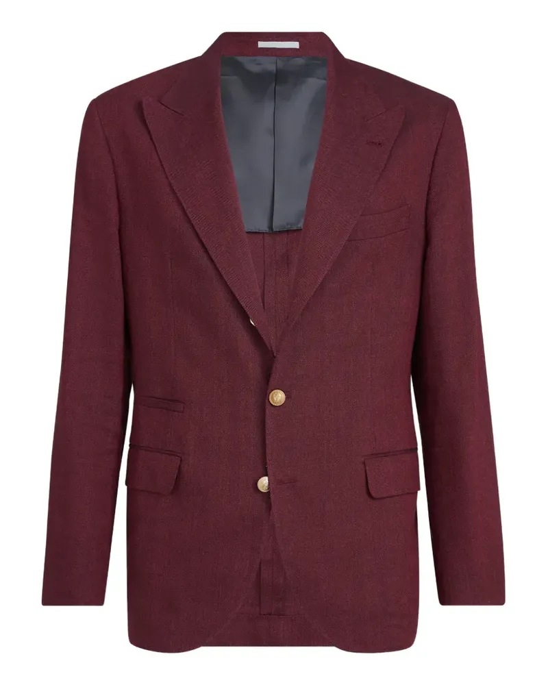 Brunello Cucinelli chevron peak-lapels blazer - Rot Rot