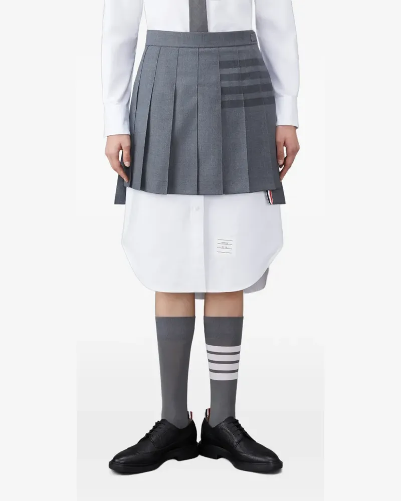 Thom Browne Minirock mit Falten - Grau Grau