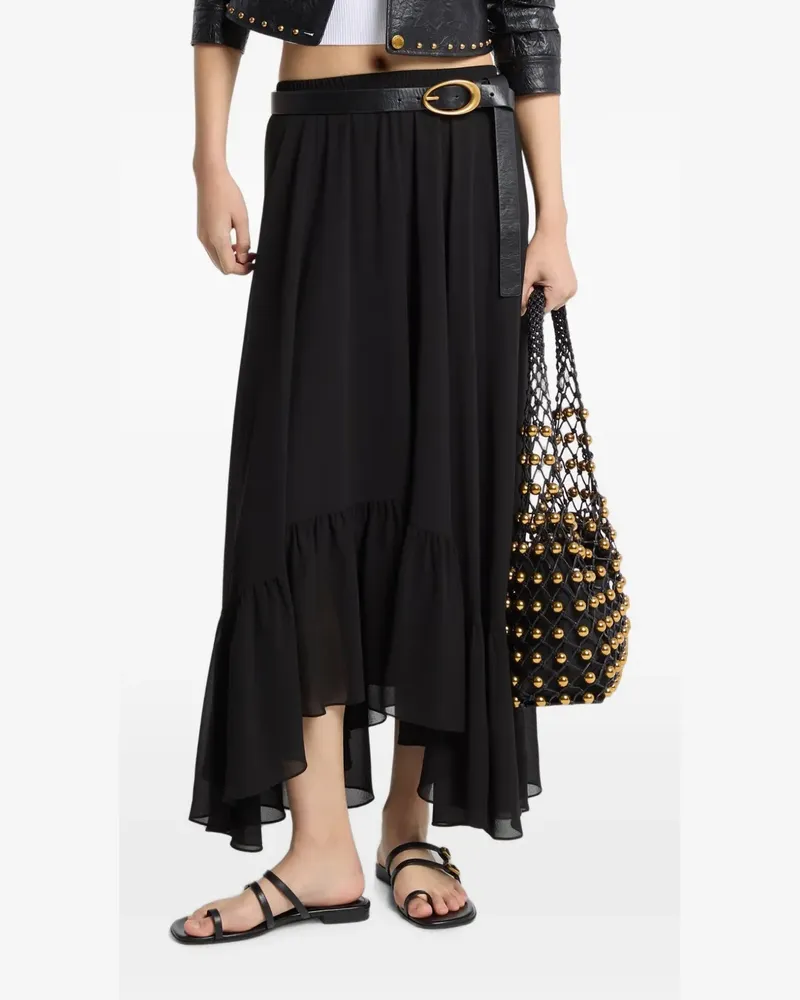 Michael Kors ruffled asymmetric skirt - Schwarz Schwarz