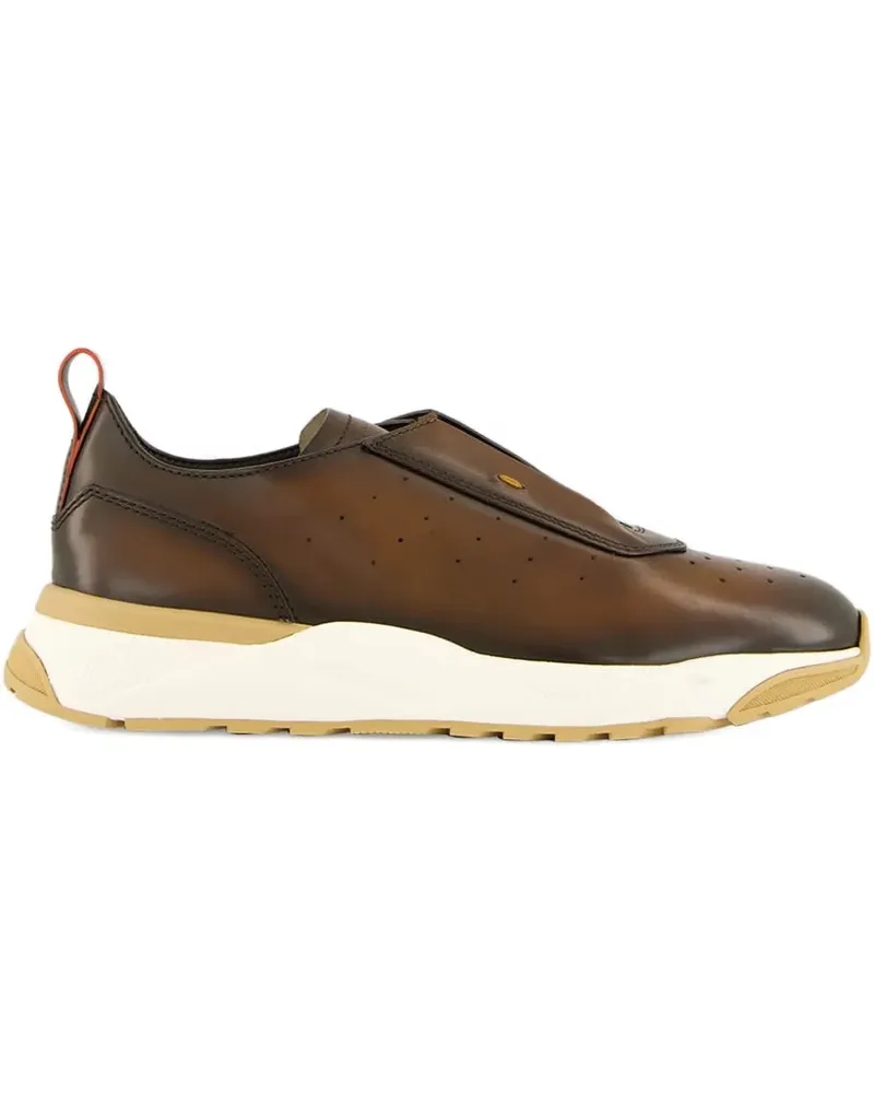 Santoni leather slip-on trainers - Braun Braun