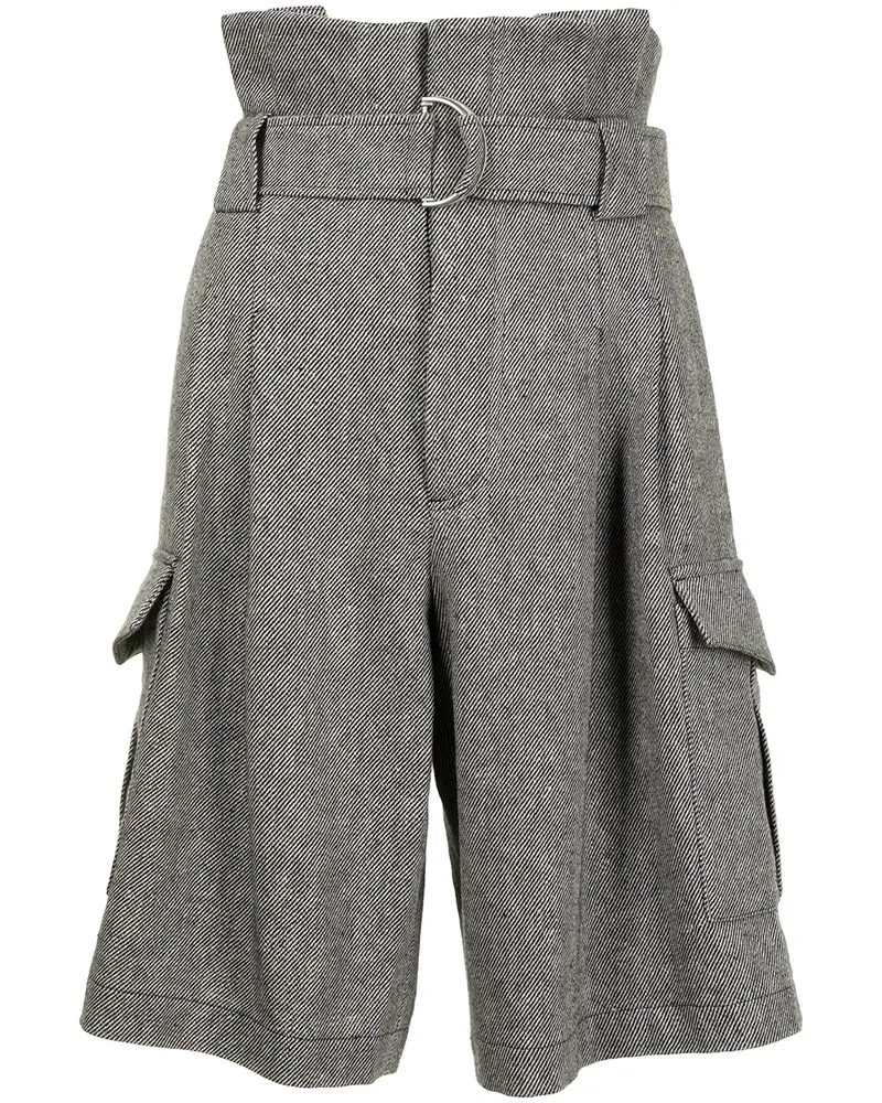 GOEN.J Shorts mit Paperbag-Taille - Grau Grau