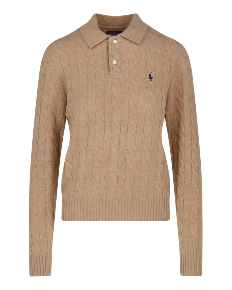 Ralph Lauren Pullover mit Poloshirtkragen - Nude Nude