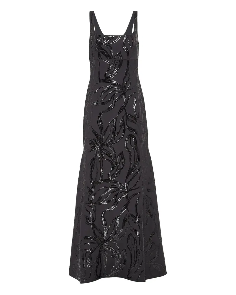 Brunello Cucinelli Paillettenkleid mit Blumen - Grau Grau