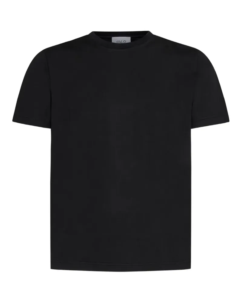 D4.0 Geripptes T-Shirt - Schwarz Schwarz