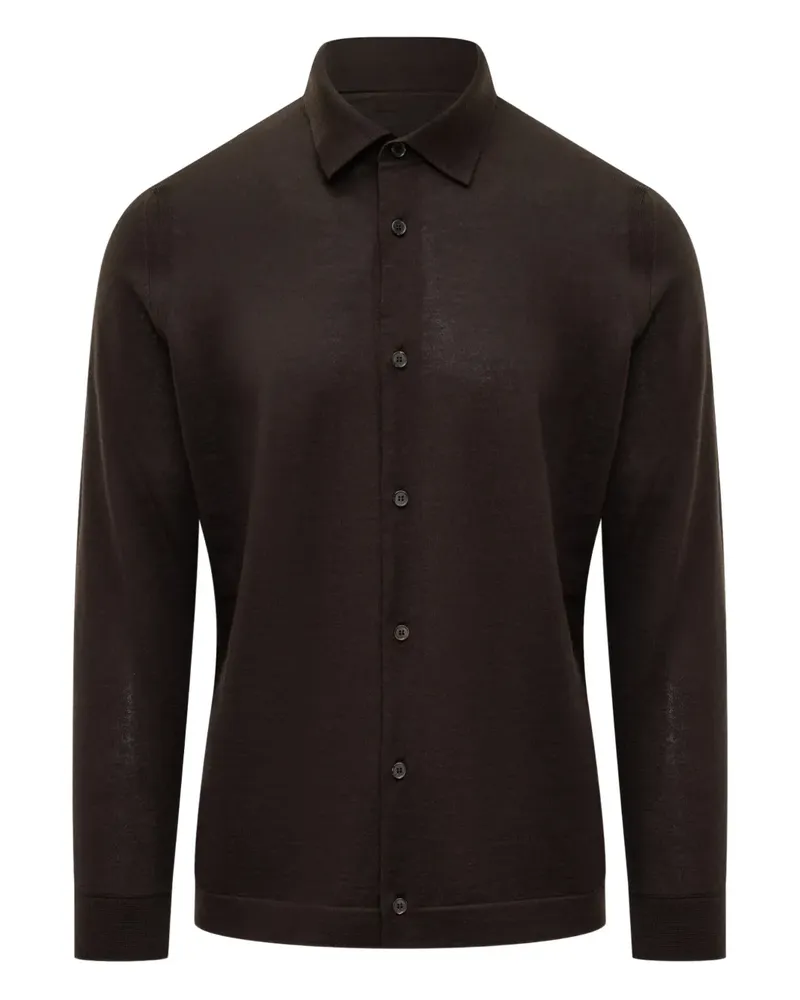 Ermenegildo Zegna Geknöpftes Cashseta Hemd - Braun Braun