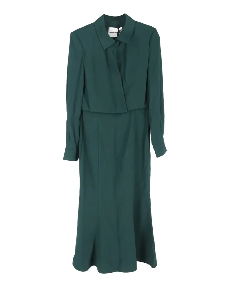 Roland Mouret Midikleid mit langen Ärmeln - Grün Grün