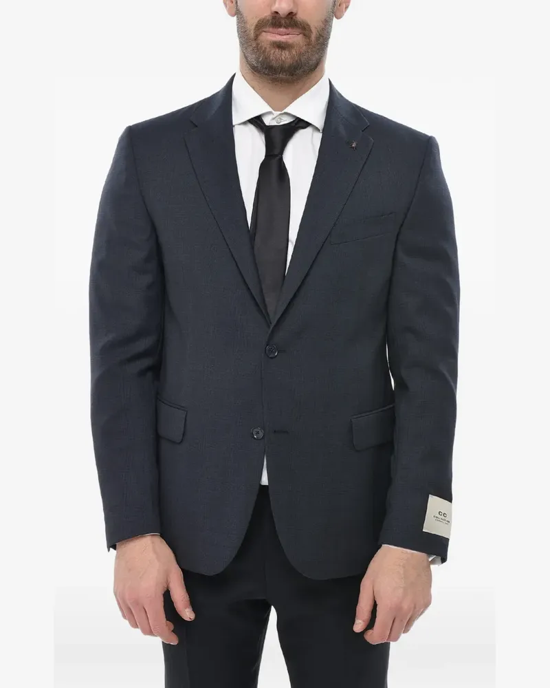 Corneliani CC Collection checked single-breasted blazer - Blau Blau