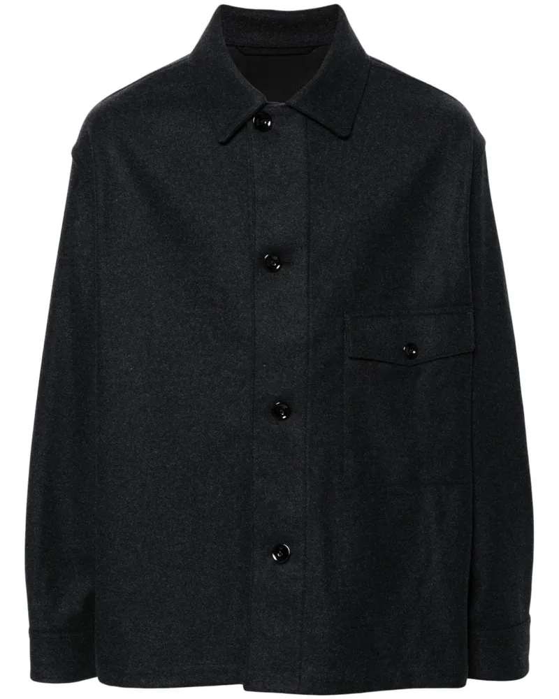 Christophe Lemaire Hemdjacke aus Filz - Schwarz Schwarz