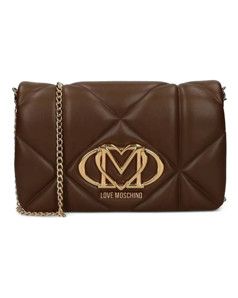 Moschino Umhängetasche mit Logo-Applikation - Braun Braun