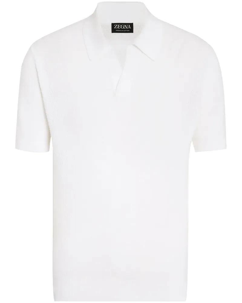 Ermenegildo Zegna Poloshirt mit V-Ausschnitt - Weiß Weiß