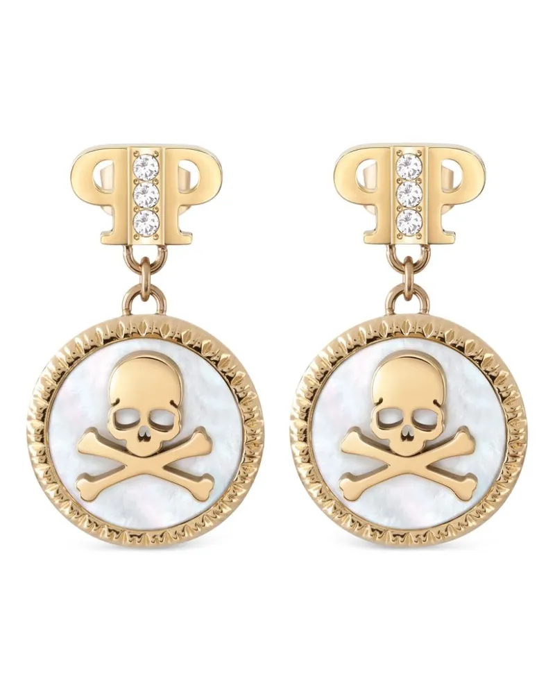 Philipp Plein Mini Ohrringe mit Logo - Gold Gold