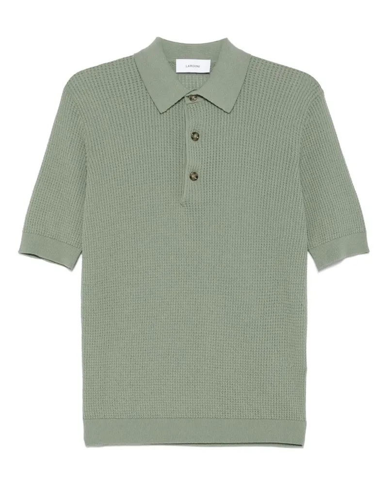 LARDINI Poloshirt mit Waffelstrick-Muster - Grün Grün