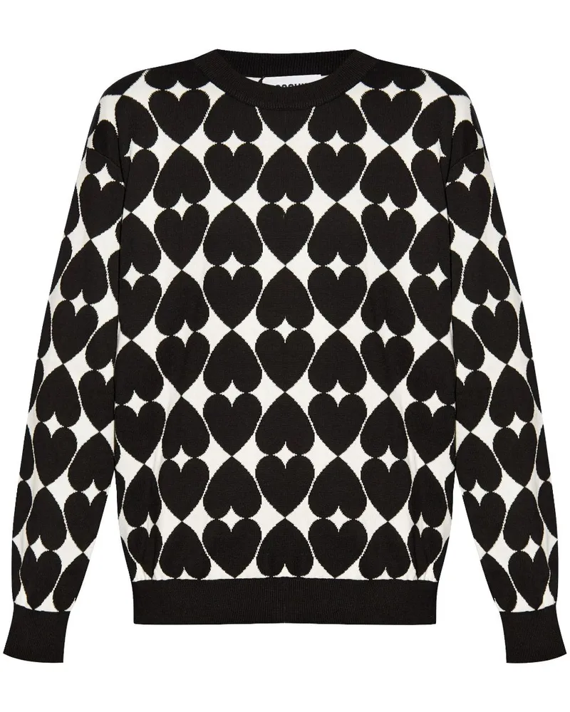 Moschino Gestrickter Intarsien-Pullover - Schwarz Schwarz
