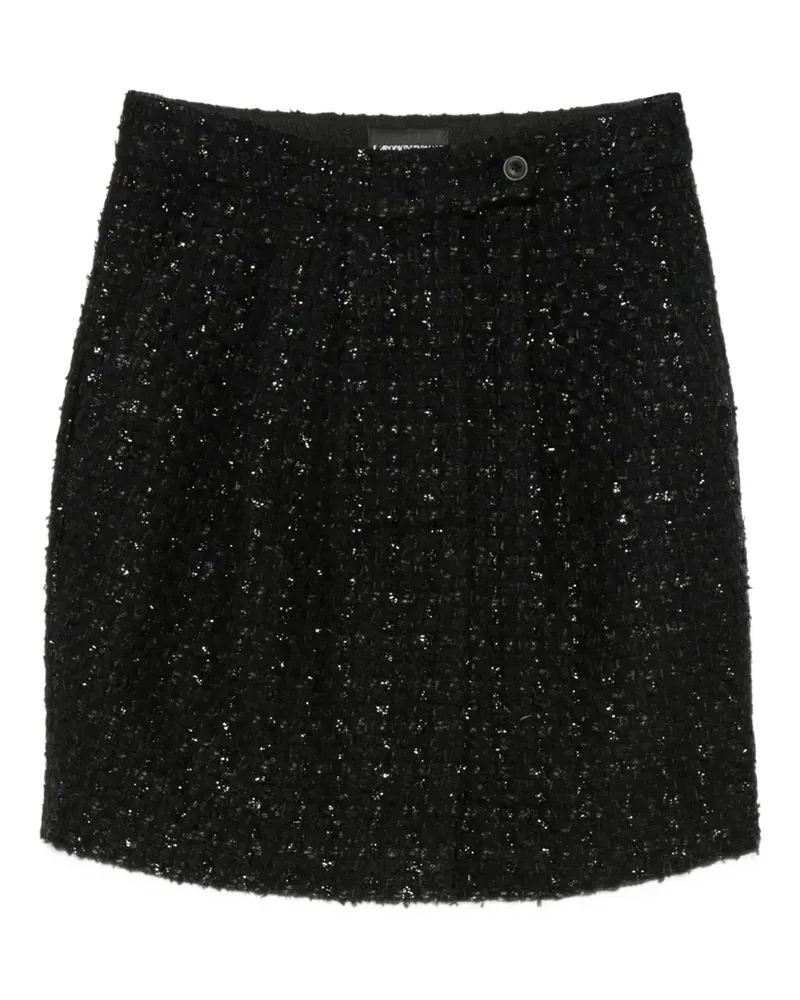 Emporio Armani Tweed-Minirock mit Pailletten - Schwarz Schwarz