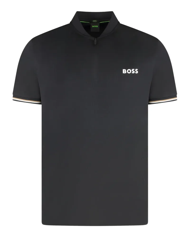 HUGO BOSS Schmales Poloshirt - Schwarz Schwarz