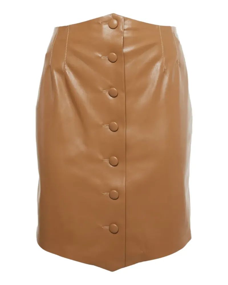 Nanushka faux-leather button-fastening skirt - Braun Braun