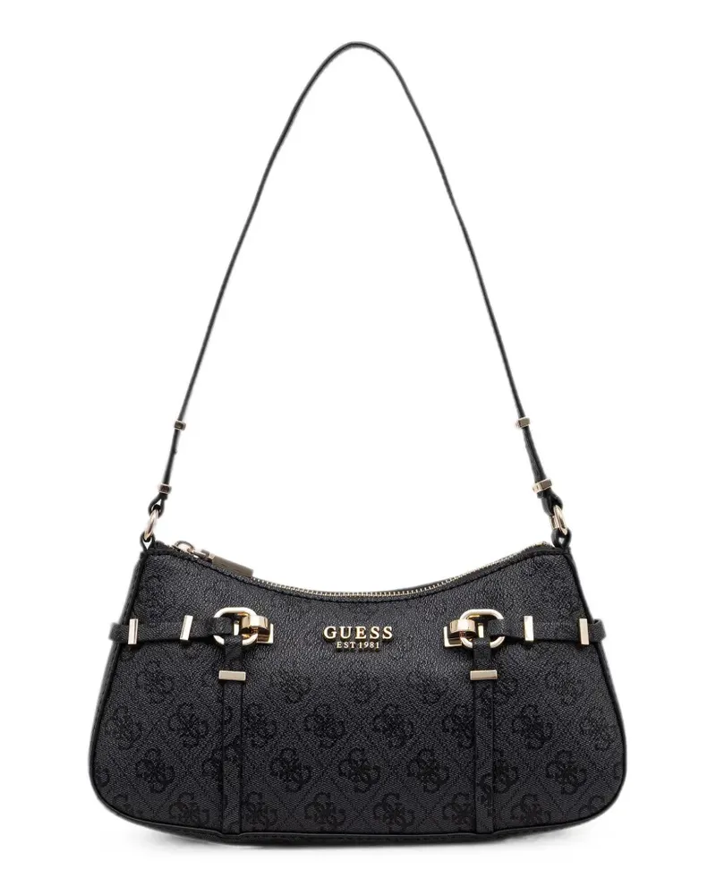 Guess Leona monogram-print shoulder bag - Schwarz Schwarz