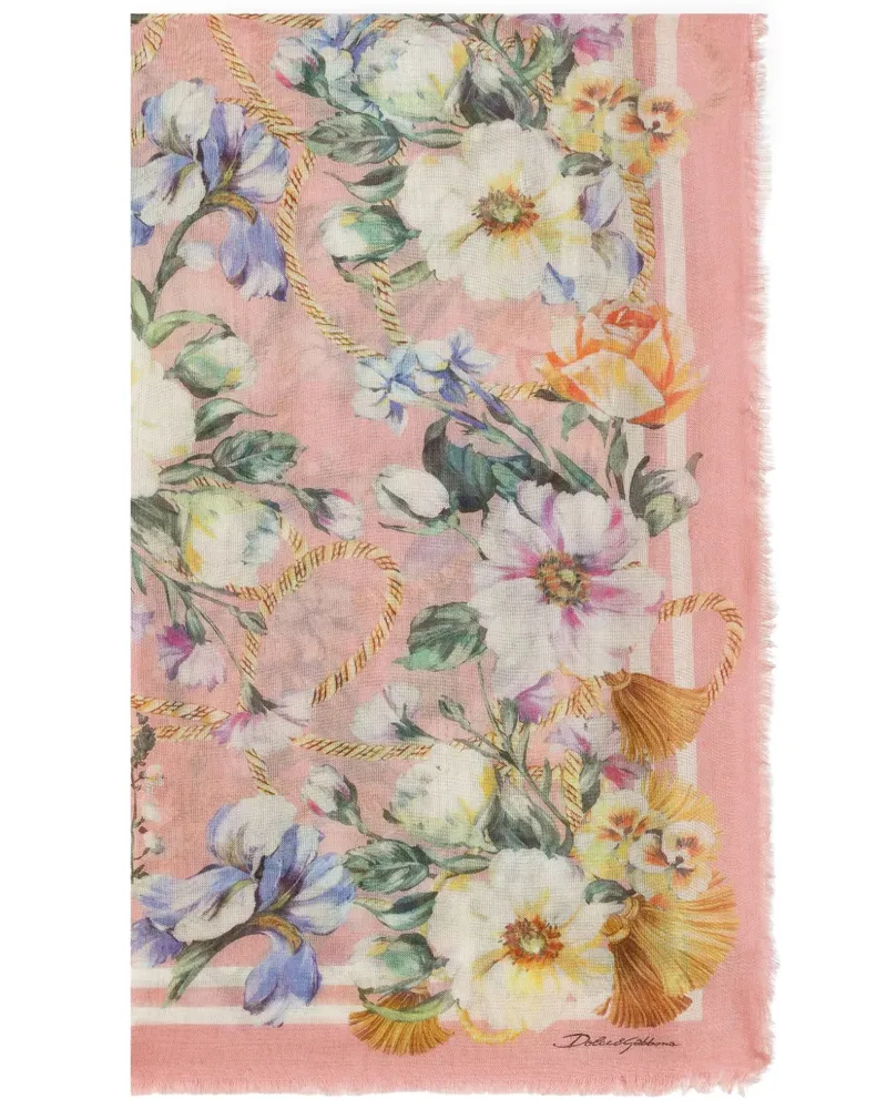 Dolce & Gabbana Schal mit Blumen-Print - Rosa Rosa