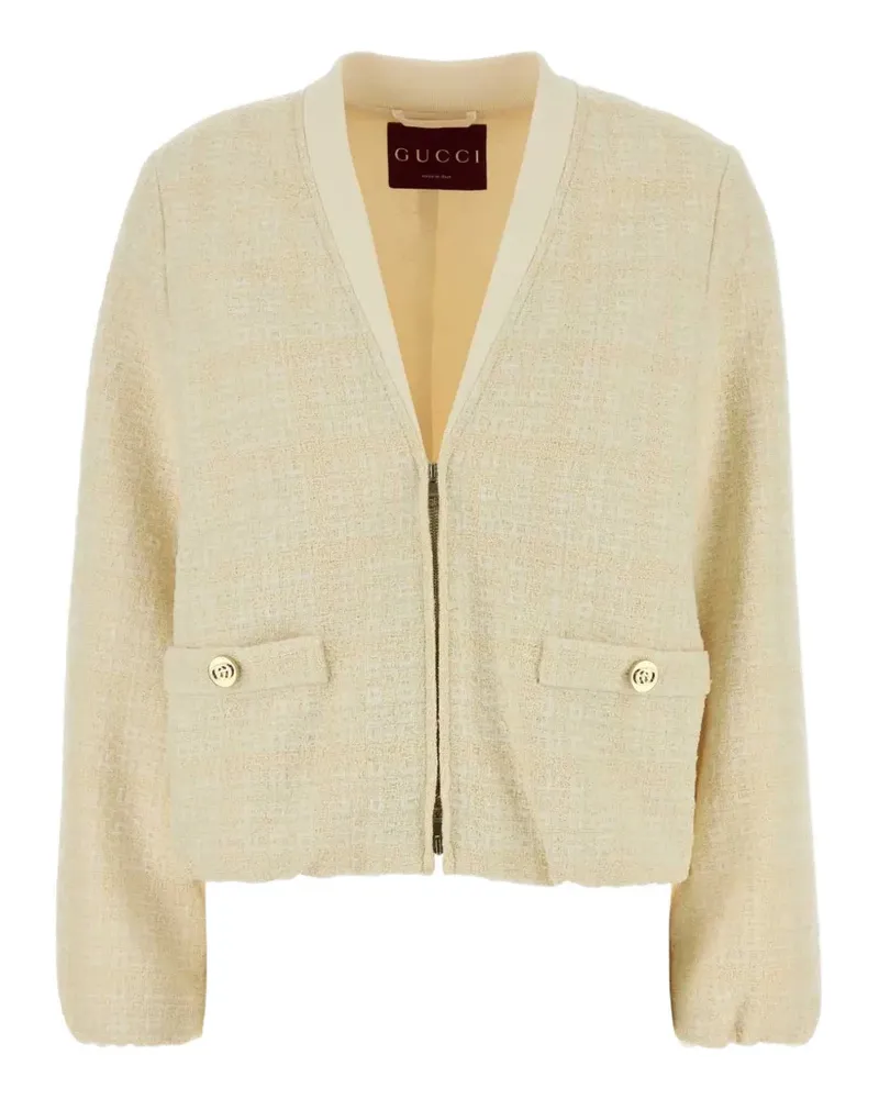 Gucci check tweed jacket - Nude Nude