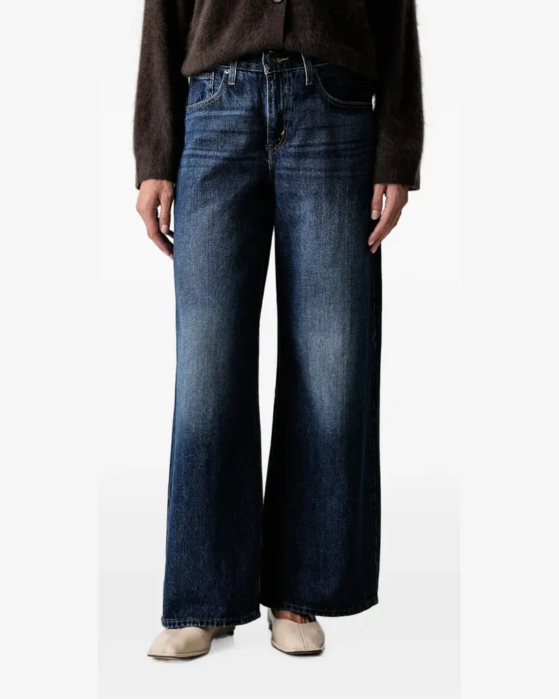 Levi's Ausgeblichene Wide-Leg-Jeans - Blau Blau