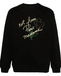 Drôle de Monsieur Sweatshirt mit Slogan-Print Schwarz