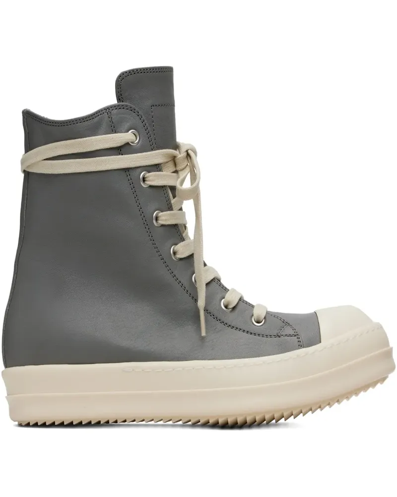 Rick Owens zipped leather high-top sneakers - Grau Grau