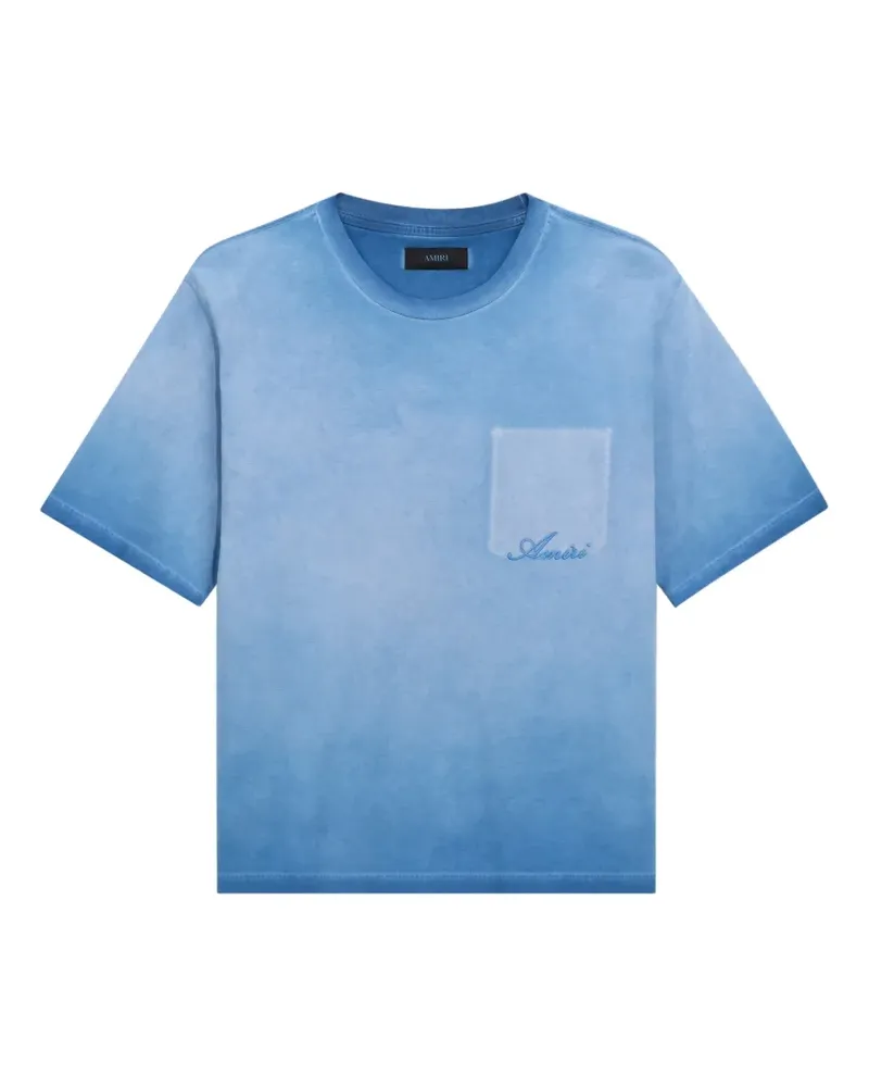 Amiri T-Shirt mit ausgeblichener Tasche - Blau Blau