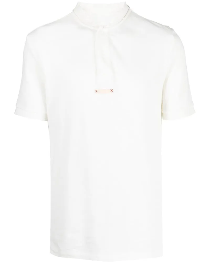 Maison Margiela Poloshirt ohne Kragen - Weiß Weiß