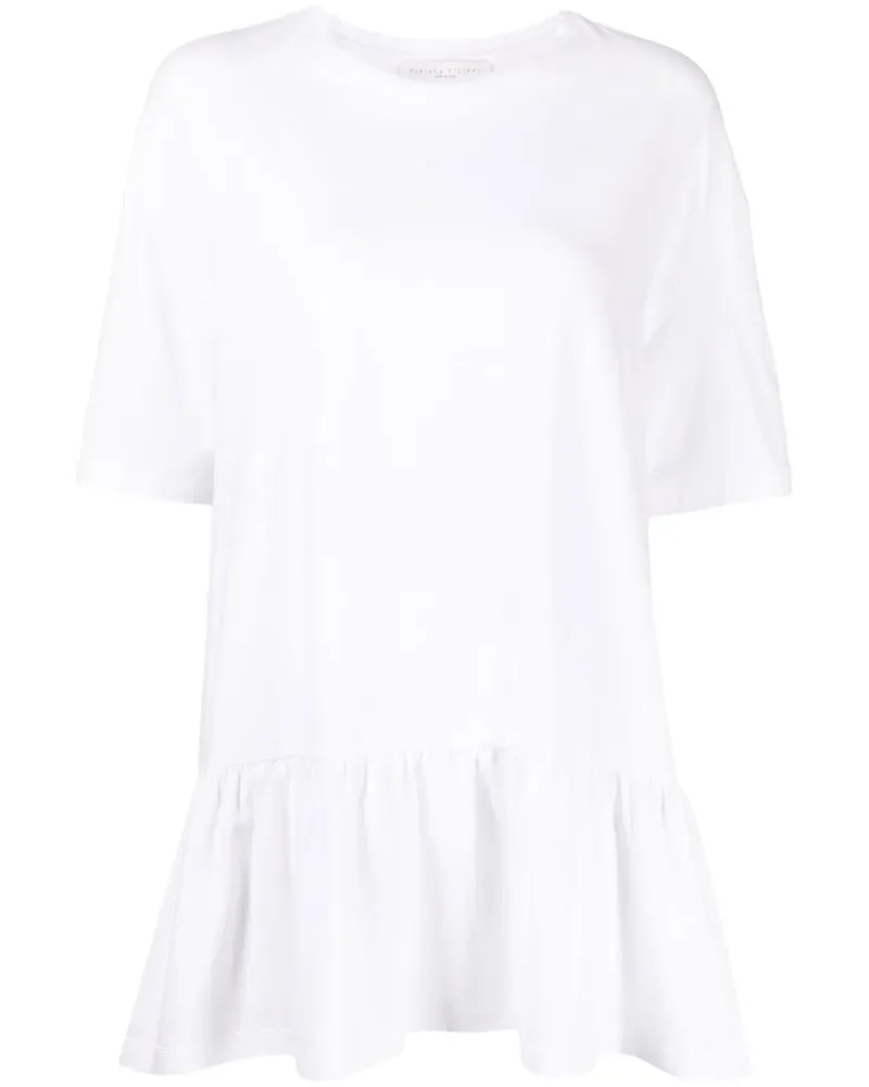 Fabiana Filippi T-Shirt mit Schößchen - Weiß Weiß