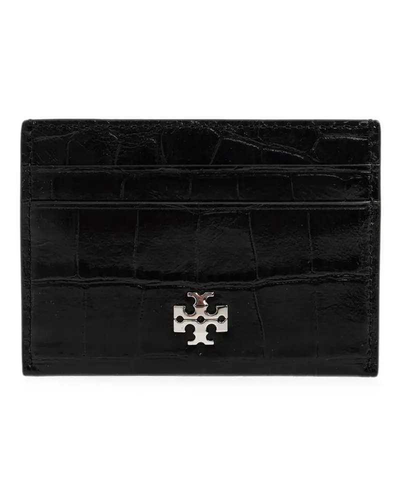 Tory Burch croc-effect logo-plaque card holder - Schwarz Schwarz